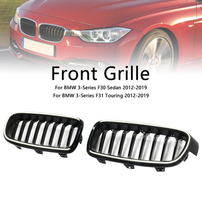 2012-2019 Gloss Black Front Kidney Grille Grill Fit BMW 3 Series F30 F31 F35