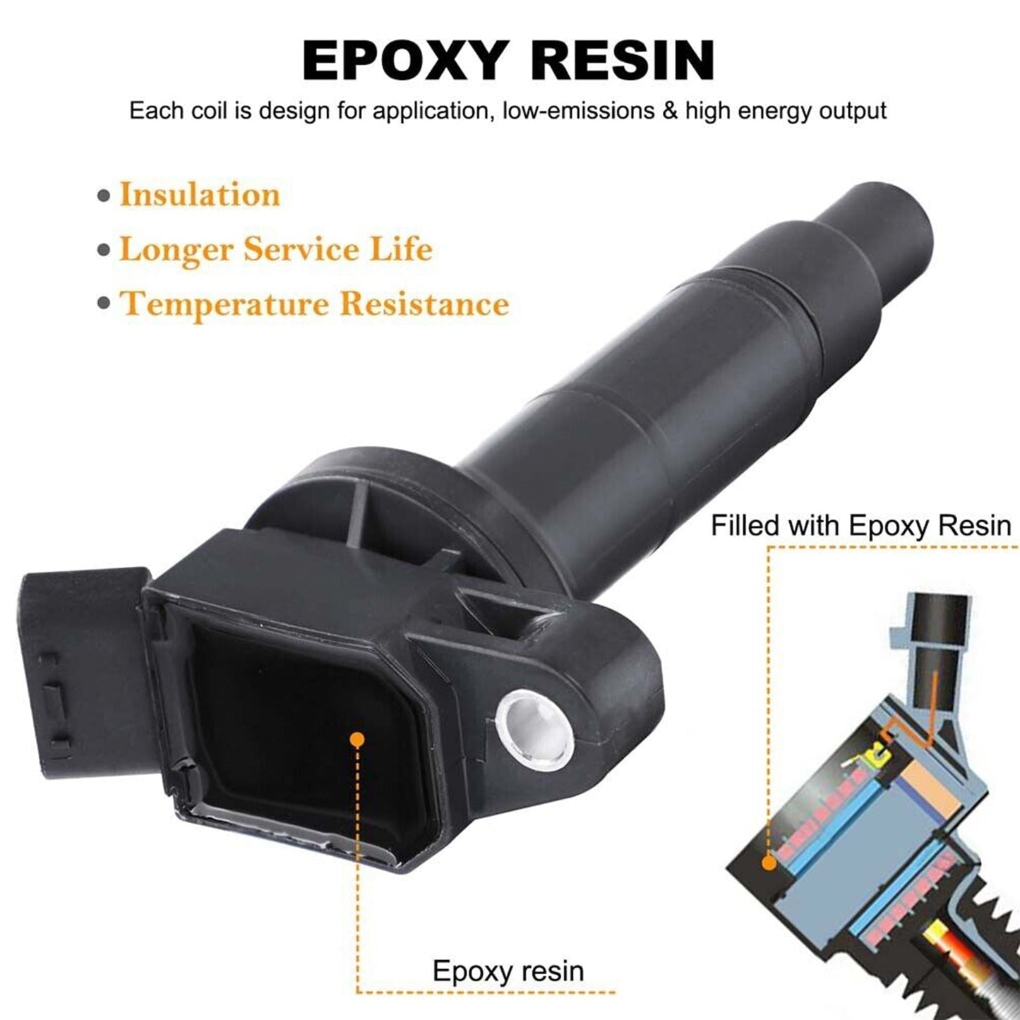 Bobine d'allumage et bougie d'allumage UF333 UF494 C1330 90919-02244 pour Toyota RAV4 L4 2.0L 2001-2003