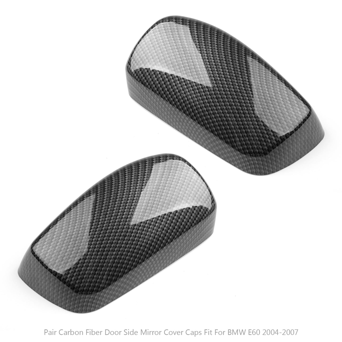 2004-2007 BMW E60 Pair Carbon Fiber Door Side Mirror Cover Caps