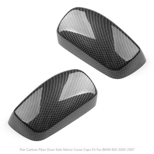 2004-2007 BMW E60 Pair Carbon Fiber Door Side Mirror Cover Caps