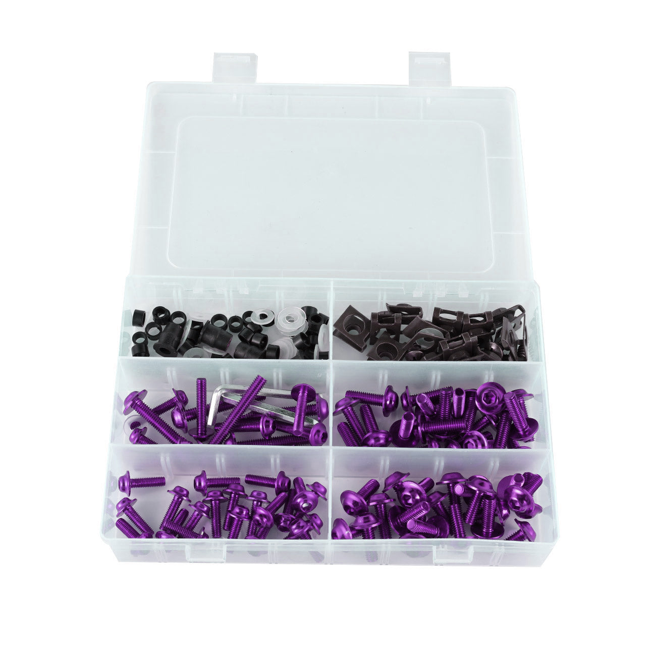 Kit de 177 boulons de carénage de pare-brise de moto sport, vis de fixation violettes