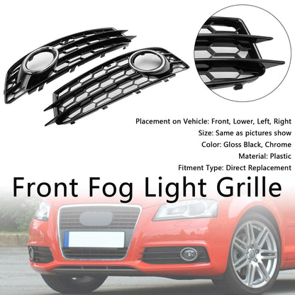 2009-2012 Audi A3 8P S-Line Honeycomb Front Bumper Fog Light Grille Cover