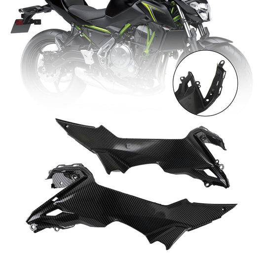 Carbon Tank Side Cover panel Trim fairing Fit For Kawasaki Z650 2017-2020
