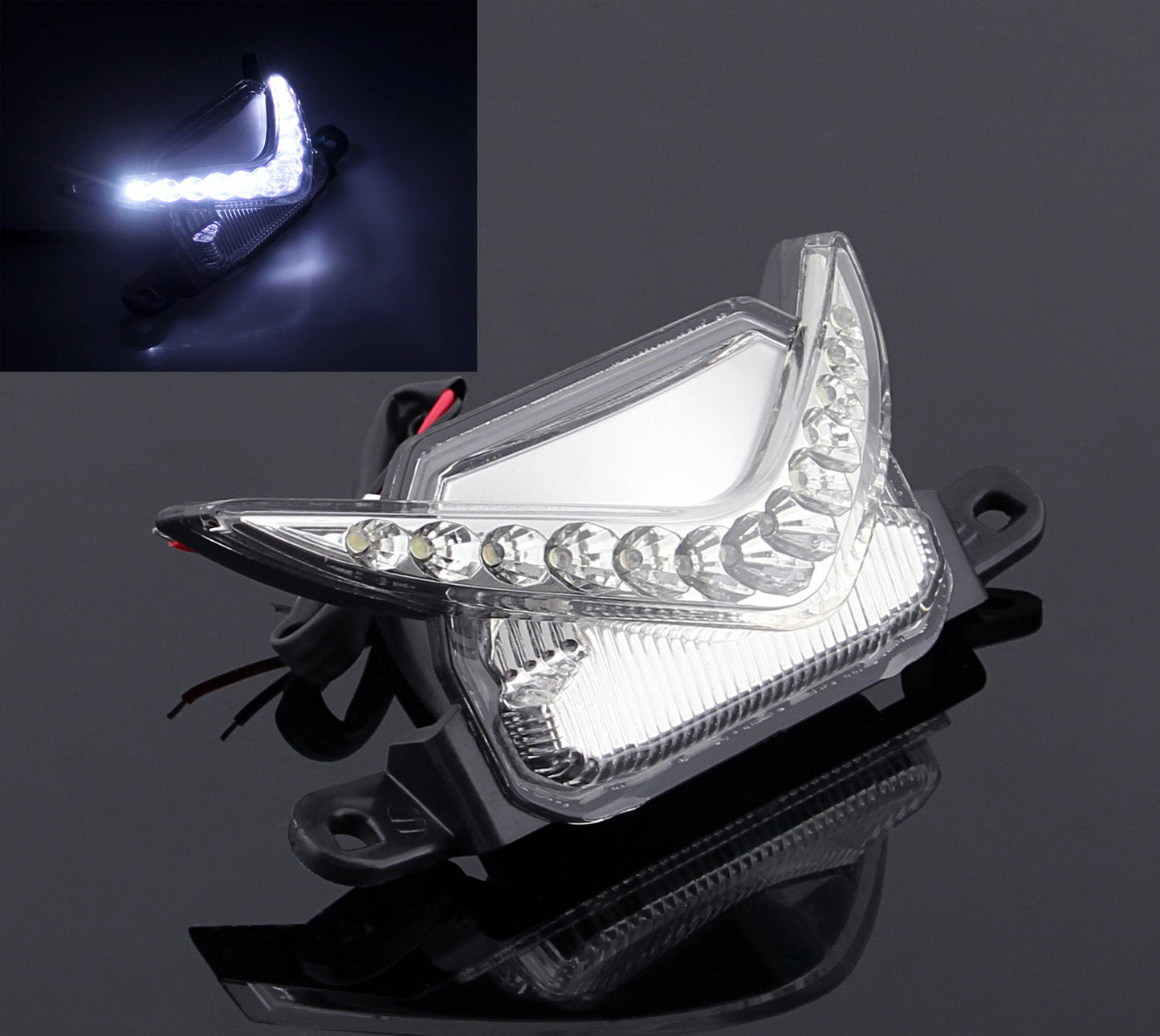 Luces traseras LED de circulación nocturna para Honda CBR600RR 2007-2013, accesorio transparente