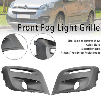 2015-2018 Peugeot Partner Front Bumper Foglight Grille Black Grill