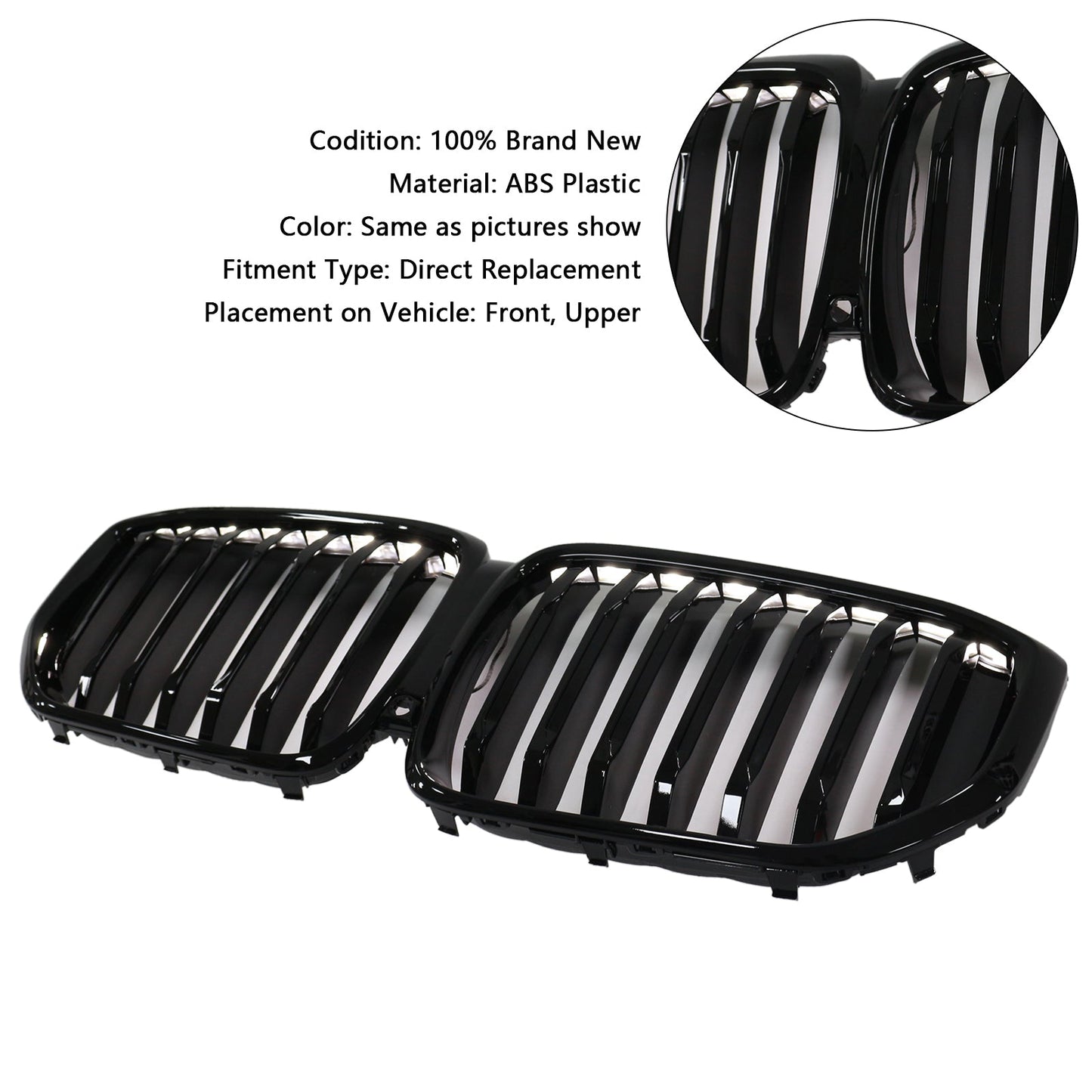 2019-2022 BMW X5 G05 M-Performance Gloss Black Front Kidney Grille Grill 51137454887