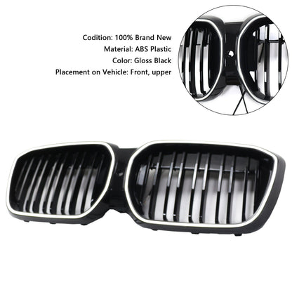 2022-2024 Double Slat Black Front Kidney Grill Grille Fit BMW IX3 G08 LCI
