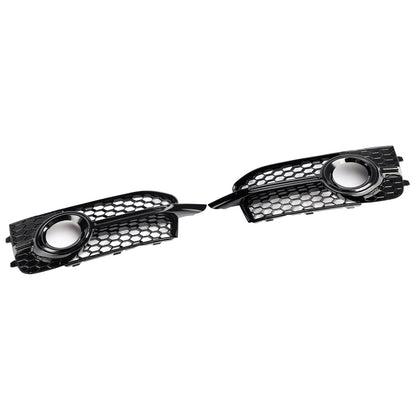 2011-2014 Audi A1 S-Line 8X 2PCS Front Bumper Fog Light Cover Grille Black Honeycomb Grill