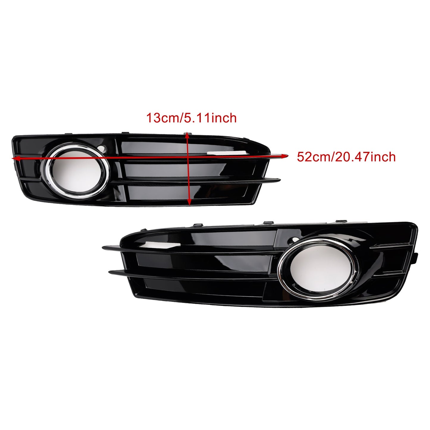 2009-2012 Front Lower Bumper Grille Fog Light Cover Fit Audi A3 S-Line S3