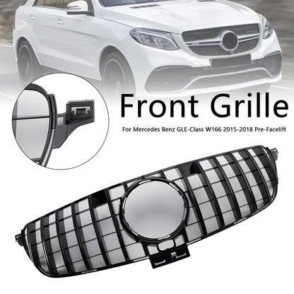GT Style Front Bumper Grille Grill Fit Mercedes Benz GLE-Class W166 2015-2018