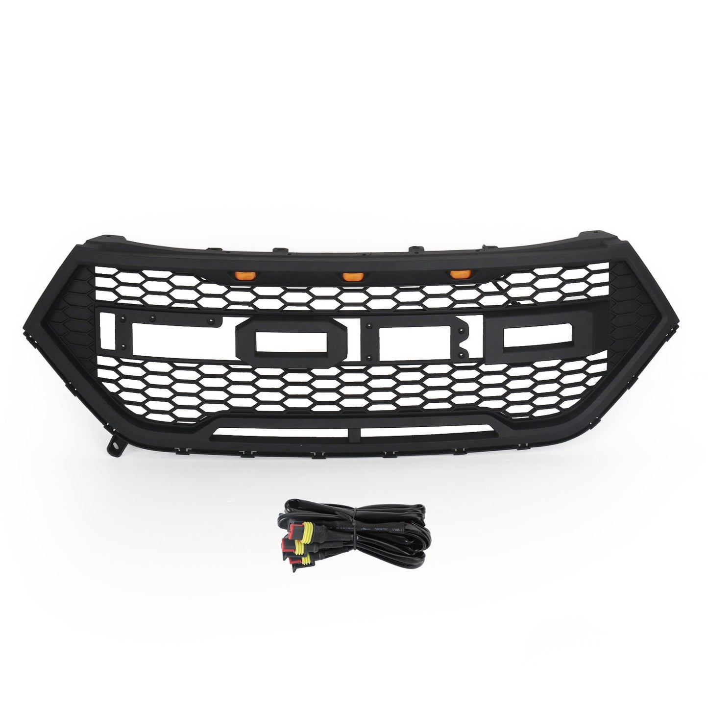 2015-2018 Ford Edge Raptor Style Grill Front Bumper Black Grille W/ LED Light & Letter