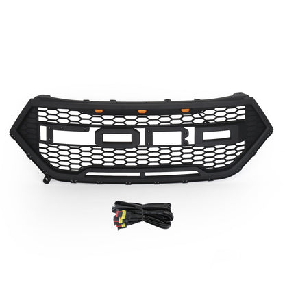 2015-2018 Ford Edge Raptor Style Grill Front Bumper Black Grille W/ LED Light & Letter
