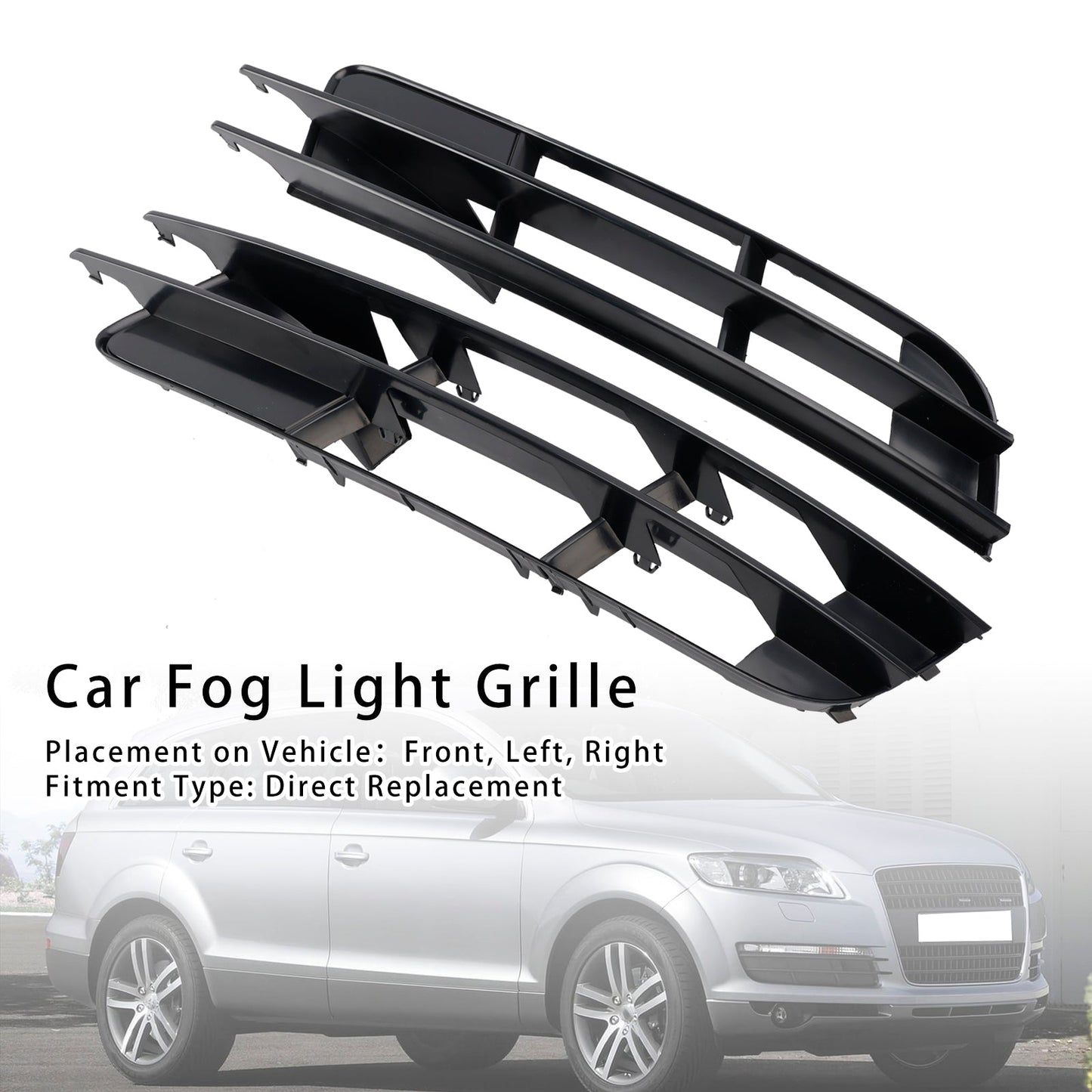 1 Pair Front Bumper Fog Light Grill Cover Bezel For Audi Q7 2007-2009
