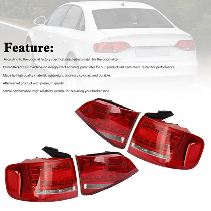 2009-2012 Audi A4 S4 Sedan 8K5945093K Outer Inner Trunk LED Tail Light Lamp
