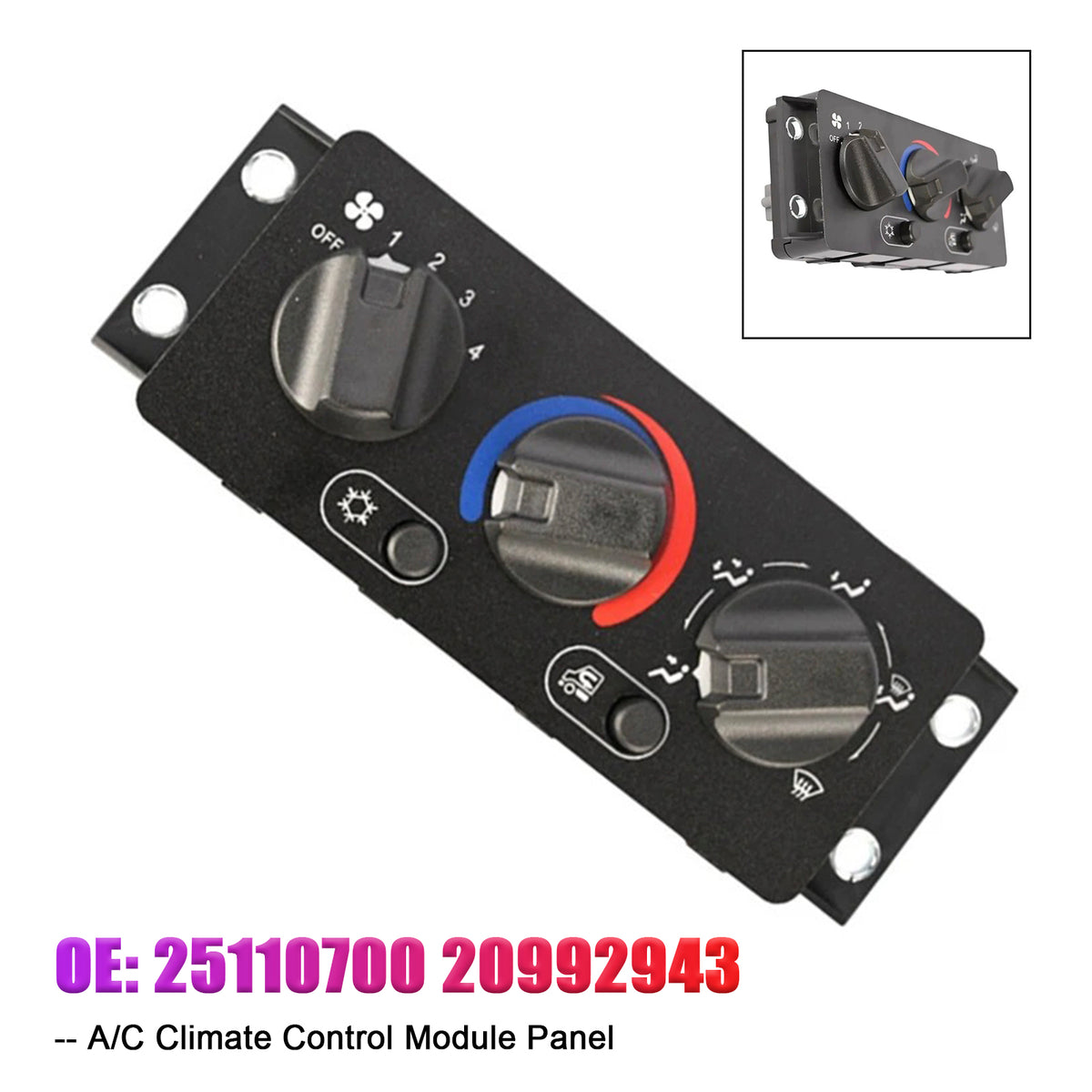 Mack Truck A/C Climate Control Module Panel 25110700 20992943