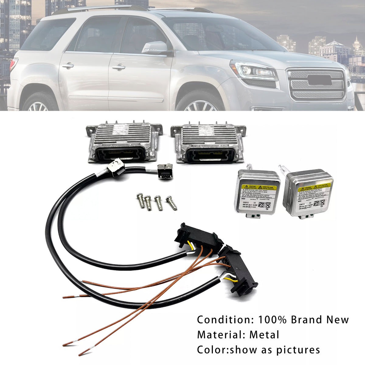 2013-2016 Acadia Gmc 2X Xenon Ballast & Hid D3S Light Bulb Wire Kit Control Unit
