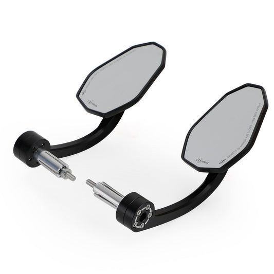 Rétroviseur de guidon de moto noir 7/8" en aluminium CNC personnalisé de 22 mm