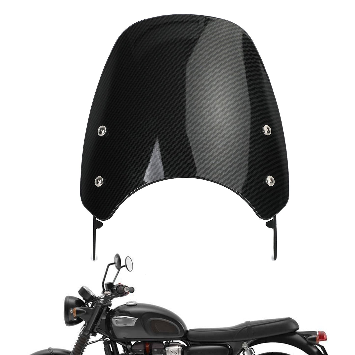 Pare-brise en plastique ABS et carbone pour Triumph Bonneville T100 T120