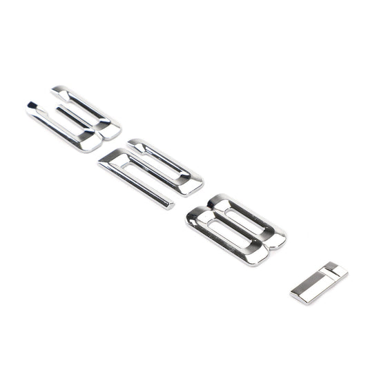 Plaque signalétique de coffre arrière, emblème, chiffres, lettres, décalcomanie, compatible avec 328i, chrome