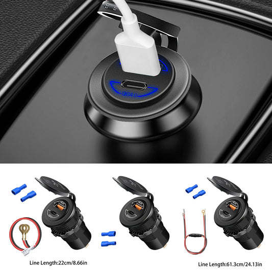 Soporte de carga para teléfono de 60 W QC4.0, soporte de extensión para motocicleta, color negro