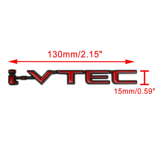 3D Metal i-VTEC Car Trunk Rear Turbo Fender Emblem Decal Badge Red & Black