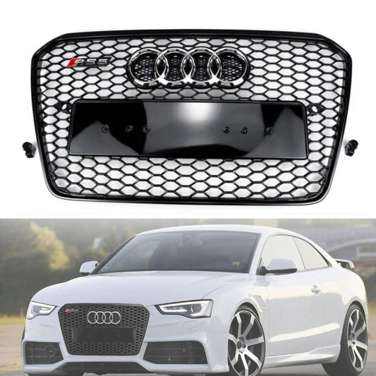 2012-16 Audi A5 S5 B8 To RS5 Style Black Honeycomb Grill Front Bumper Mesh Grill Replacement