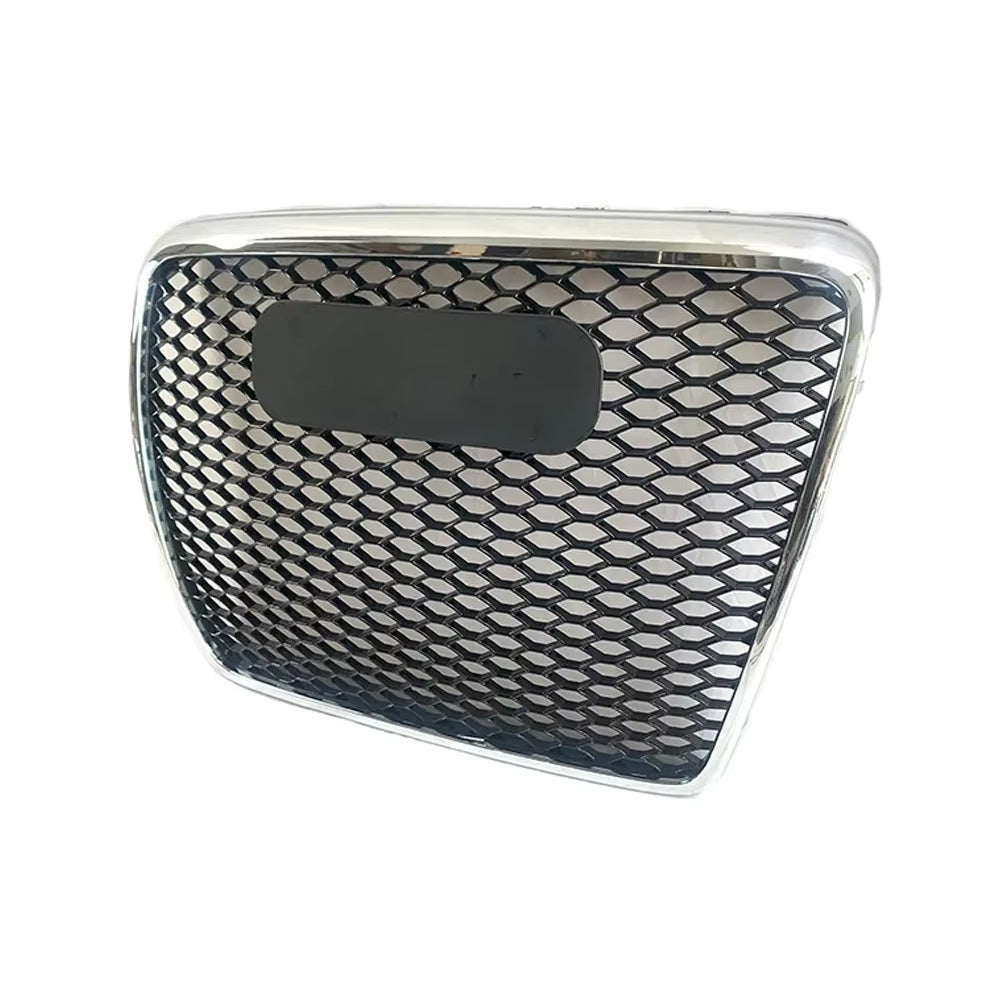 Parrilla superior de alta calidad estilo RS para Audi 2005-2011 A6 S6 C6 a RS6 con molduras en negro, cromo y plata.