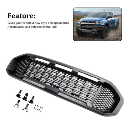 2019-2023 Ford Ranger Front Bumper Grill Raptor / Honeycomb / Mesh Style Black Grille