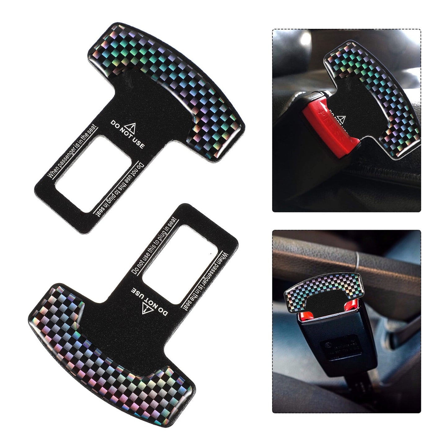 No More Beeping! 2Pack Car Seat Belt Alarm Eliminators Universal Buckles to Silence Seat Belt Alerts