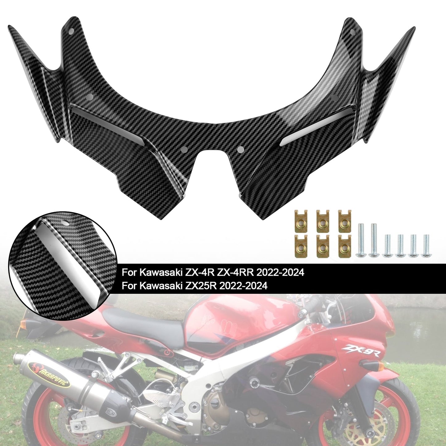 Coque de carénage avant pour Kawasaki ZX4R, ZX4RR, ZX25R 2022-2024