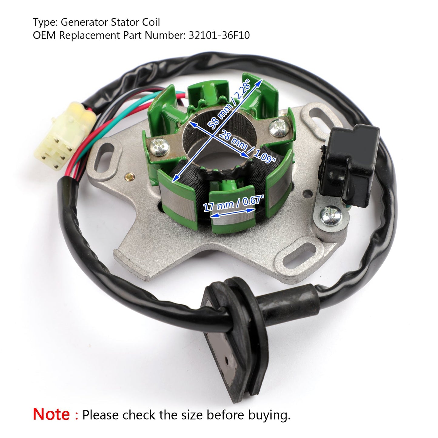 Bobine de stator d'origine Suzuki RM125 32101-36F10 (2002-2004)