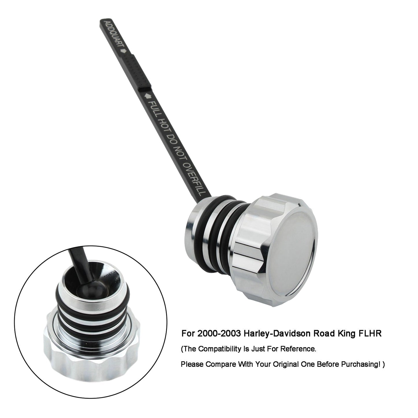 Bouchon de réservoir de jauge d'huile pour Touring Road King Electra Glide 00-06 0710-0121