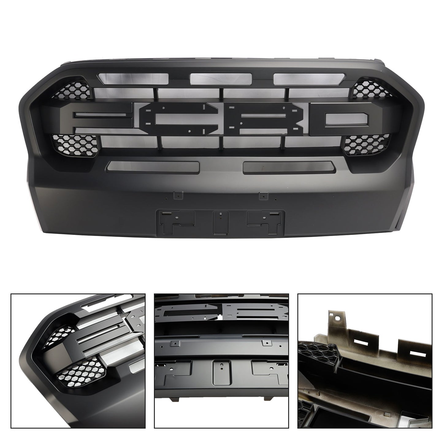 2019-2023 Matt Black Ranger Raptor Style Front Bumper Grille Fit Ford Ranger T8