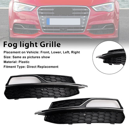 2013-2016 Front Lower Bumper Fog Light Cover Grille Fit AUDI A3 S-Line S3