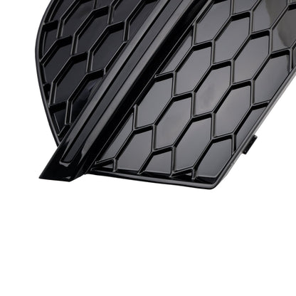 RSQ3 Style Honeycomb Front Fog Light Covers Fit Audi Q3 2013-2015 Gloss Black