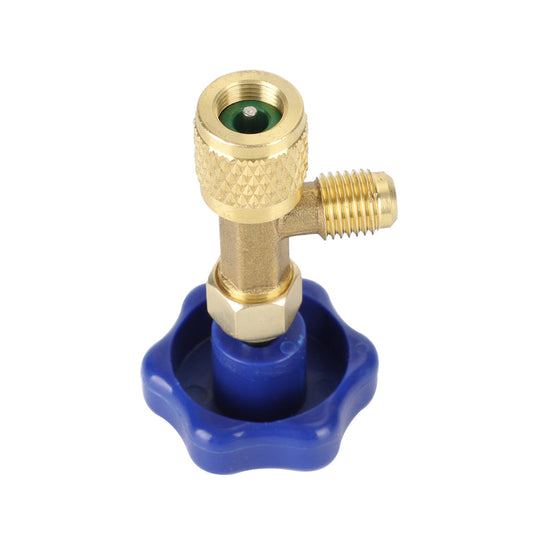 Robinet de climatisation 1/4 SAE en laiton pour réfrigérant, bleu