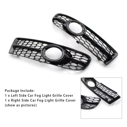 2005-2008 Audi A4 B7 S-Line S4 Black Front Bumper Honeycomb Fog Grille Cover