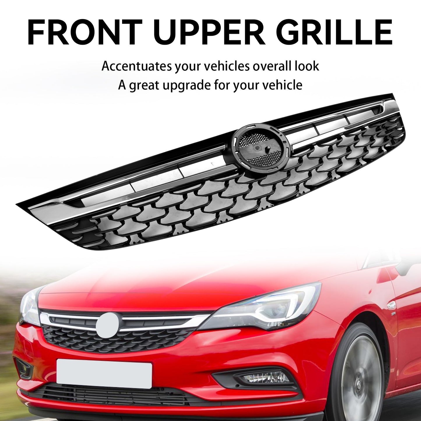 2015-2019 Vauxhall Astra K (Pre Facelift MK7) Black Chrome Front Bumper Grill Grille Generic