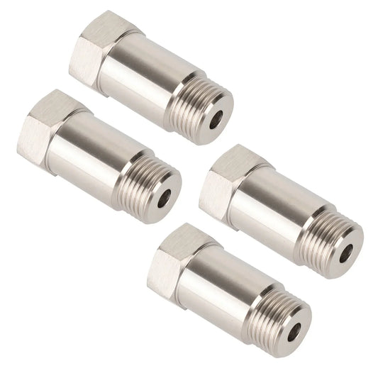 4 piezas M18*1.5 CEL Luz de verificación del motor Sensor de O2 Tubo de prueba Extensor Adaptador Espaciador 45 mm