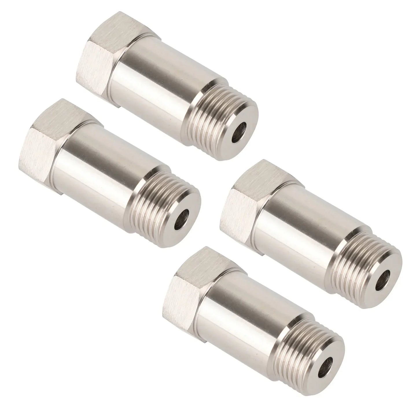 4PCS M18*1.5 CEL Check Engine Light O2 Sensor Test Pipe Extension Extender Adapter Spacer 45mm