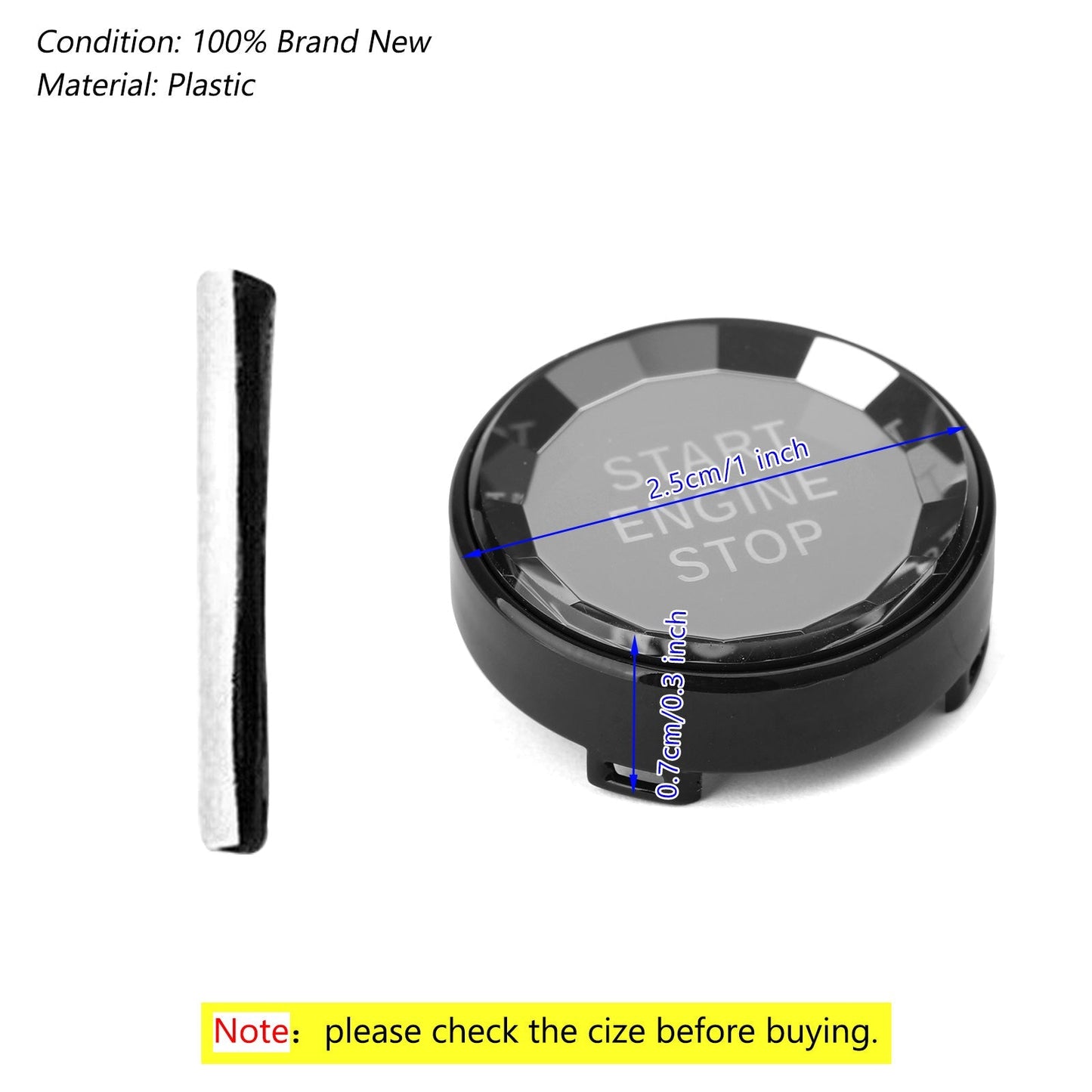 1975-2016 BMW Série 1-8 E81 E82 E87 E88 E21 E30 E36 E46 E90 E91 E92 E93 E28 E34 E39 E60 E61 E24 E63 E64 E23 E32 E38 E65 E66 E31 E85 E86 E89 Bouton de démarrage et d'arrêt du moteur en cristal