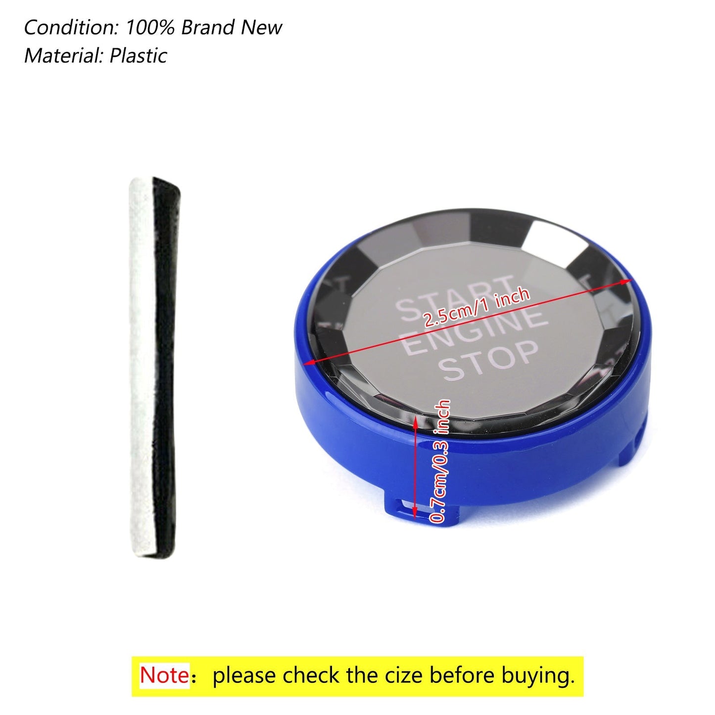 1975-2016 BMW Série 1-8 E81 E82 E87 E88 E21 E30 E36 E46 E90 E91 E92 E93 E28 E34 E39 E60 E61 E24 E63 E64 E23 E32 E38 E65 E66 E31 E85 E86 E89 Bouton de démarrage et d'arrêt du moteur en cristal