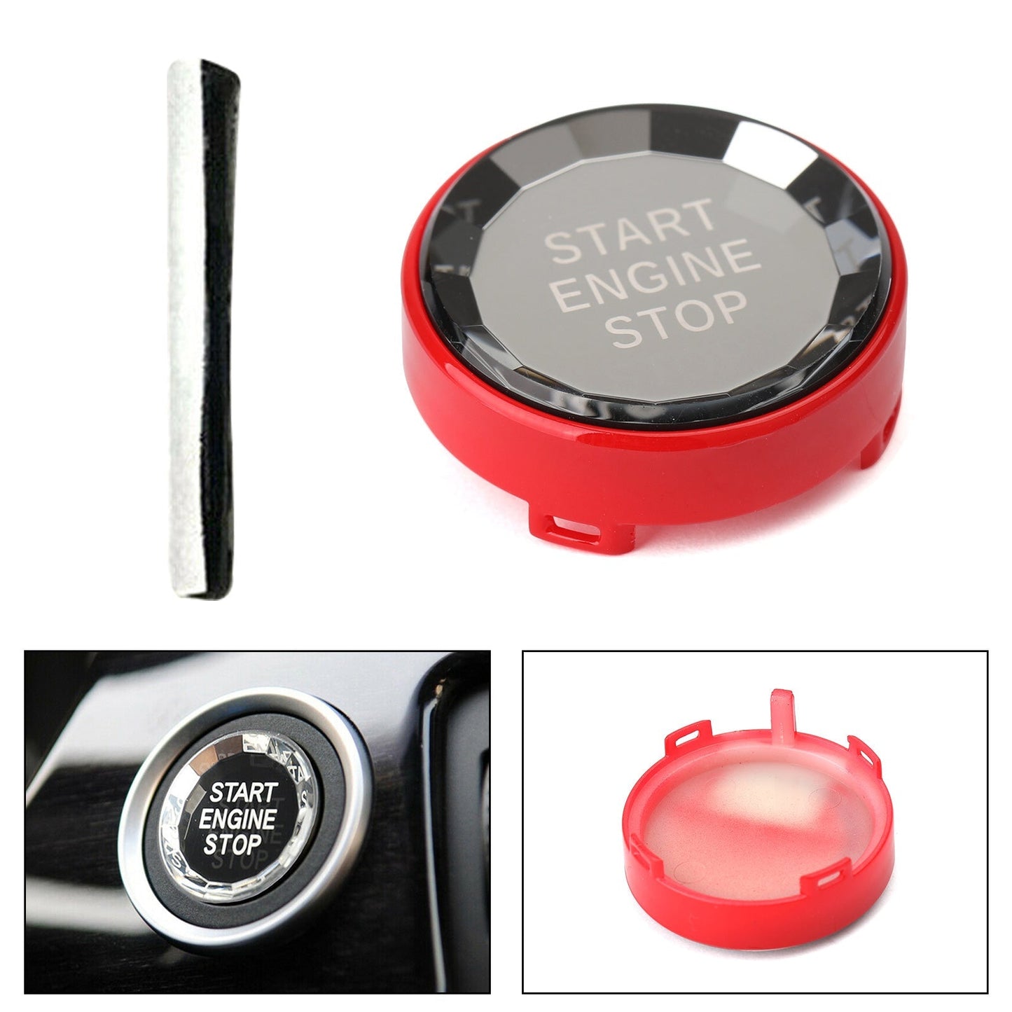 1975-2016 BMW Série 1-8 E81 E82 E87 E88 E21 E30 E36 E46 E90 E91 E92 E93 E28 E34 E39 E60 E61 E24 E63 E64 E23 E32 E38 E65 E66 E31 E85 E86 E89 Bouton de démarrage et d'arrêt du moteur en cristal