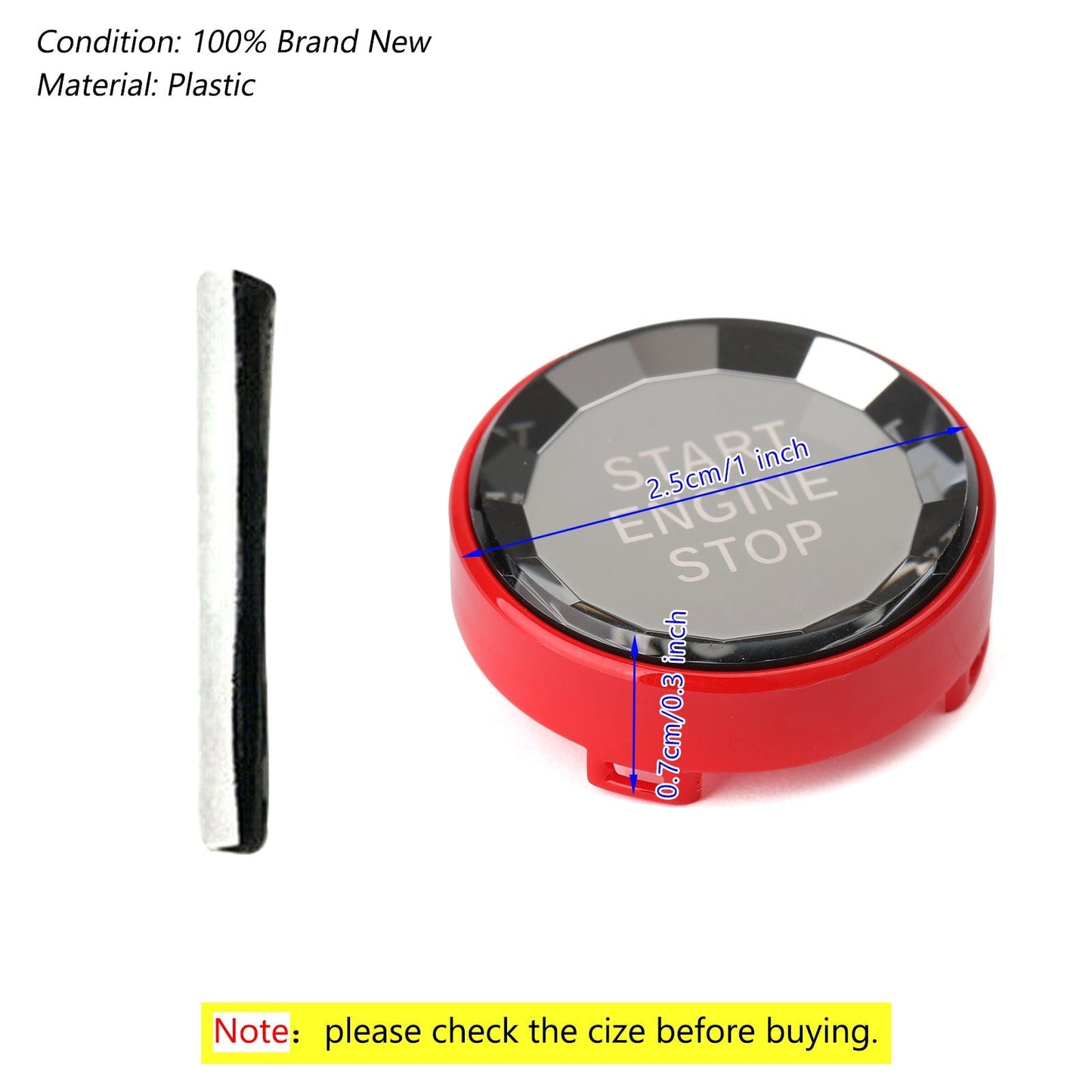 1975-2016 BMW Série 1-8 E81 E82 E87 E88 E21 E30 E36 E46 E90 E91 E92 E93 E28 E34 E39 E60 E61 E24 E63 E64 E23 E32 E38 E65 E66 E31 E85 E86 E89 Bouton de démarrage et d'arrêt du moteur en cristal