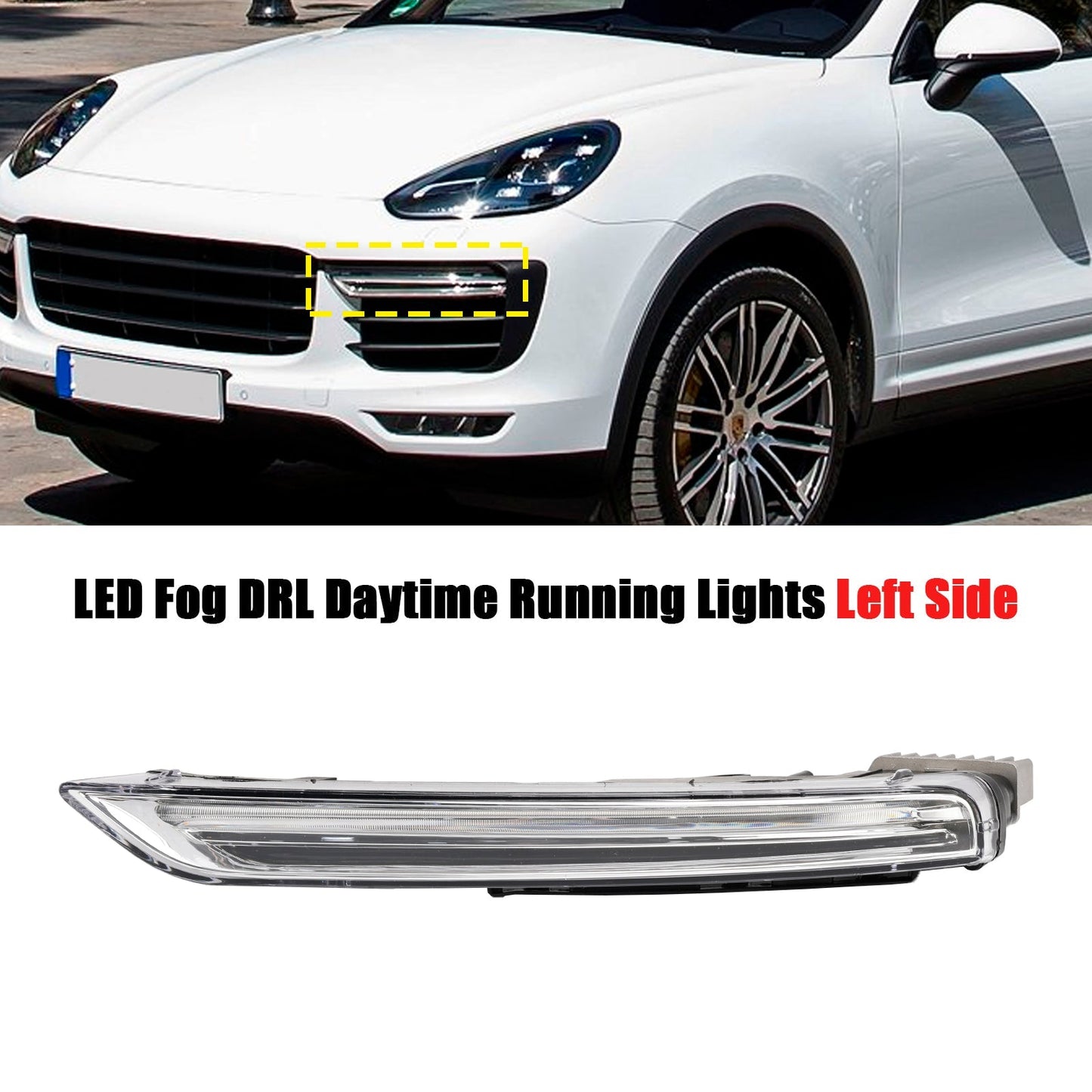 Paire de feux de jour antibrouillard à LED DRL pour Porsche Cayenne 958 2015-2017 95863118130 95863118230