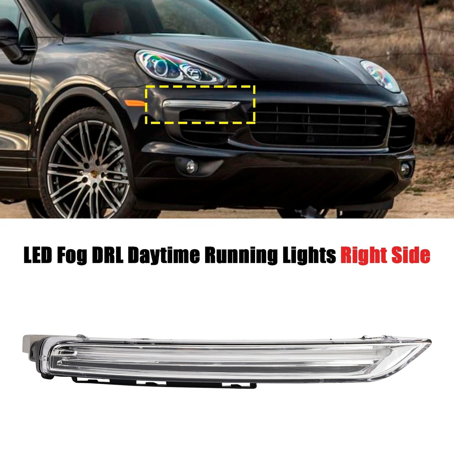 Paire de feux de jour antibrouillard à LED DRL pour Porsche Cayenne 958 2015-2017 95863118130 95863118230