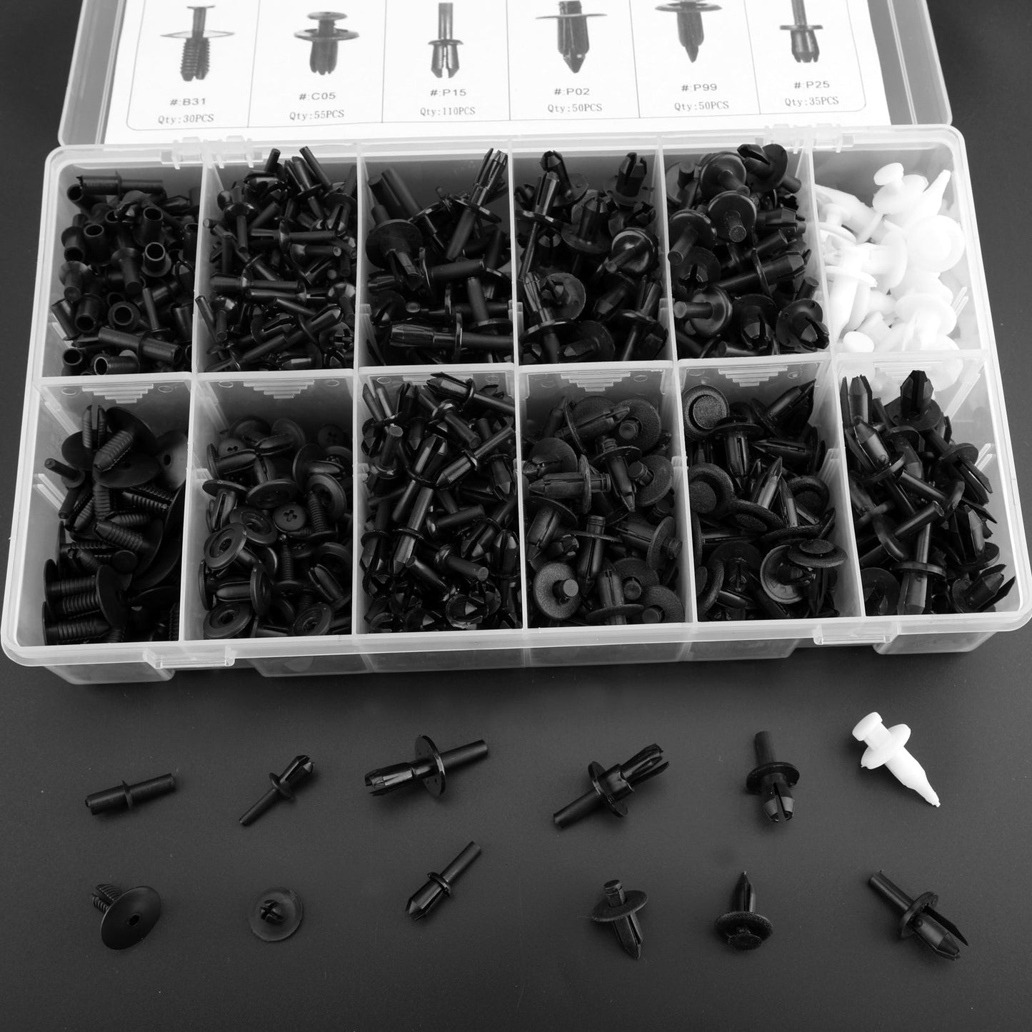 690PCS Fender Door Hood Bumper Trim Clips Body Retainer Assortment & Screwdriver