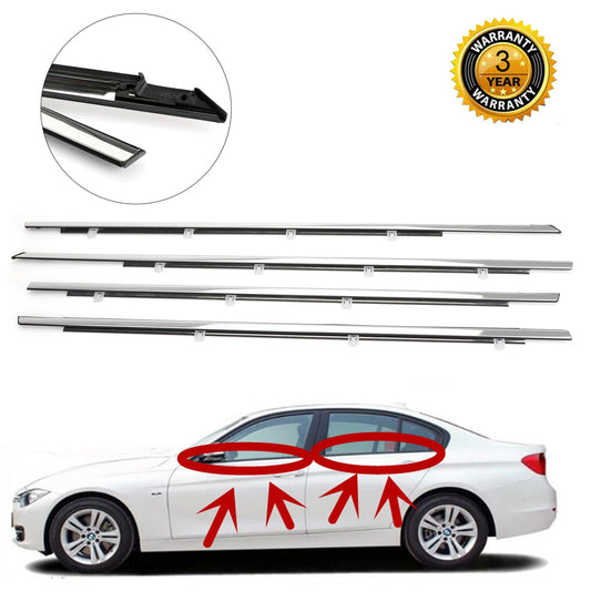 2008-2012 Accord 4pcs Chrome Weatherstrip Window Moulding Trim Seal Belt 72410-TA0-A01