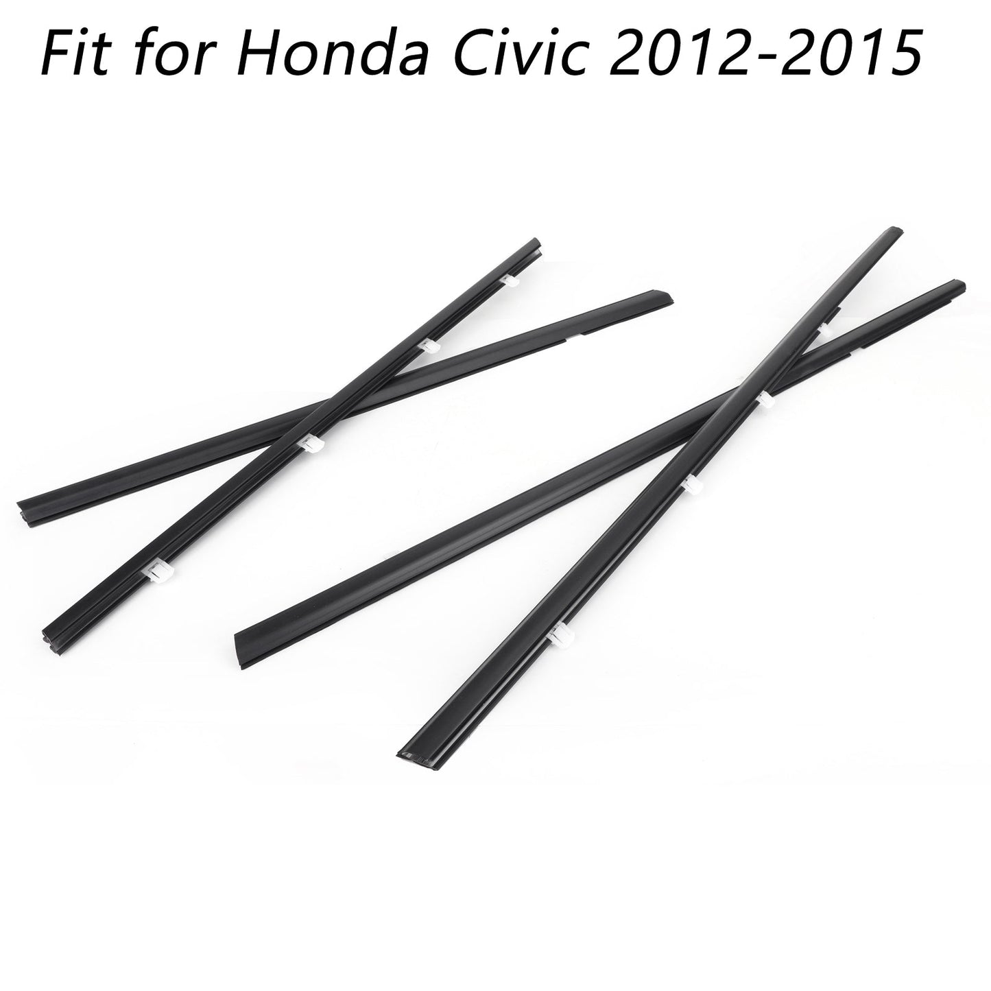 2012-2015 Honda Civic 4pcs Car Weatherstrip Window Moulding Trim Seal Belt 72910-TRO-A01