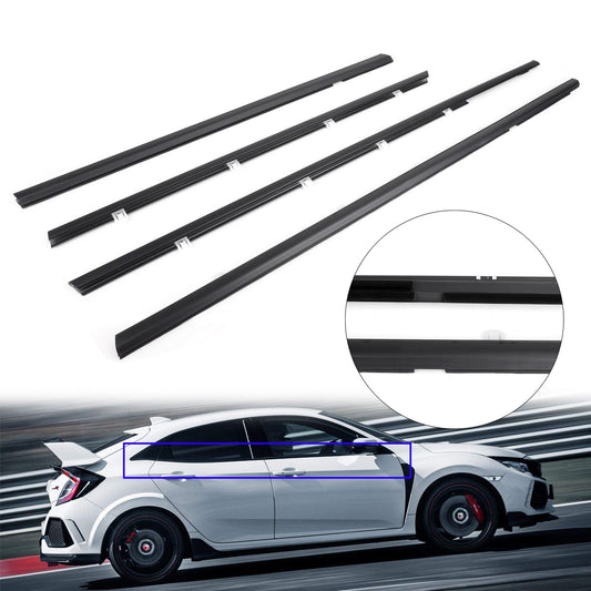 2012-2015 Honda Civic 4pcs Car Weatherstrip Window Moulding Trim Seal Belt 72910-TRO-A01